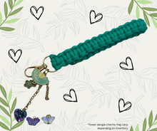 Load image into Gallery viewer, Teal Fan Wristlet Lanyard
