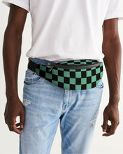 Load image into Gallery viewer, Black and Green Checker Anime Inspired Design Crossbody Sling Bag
